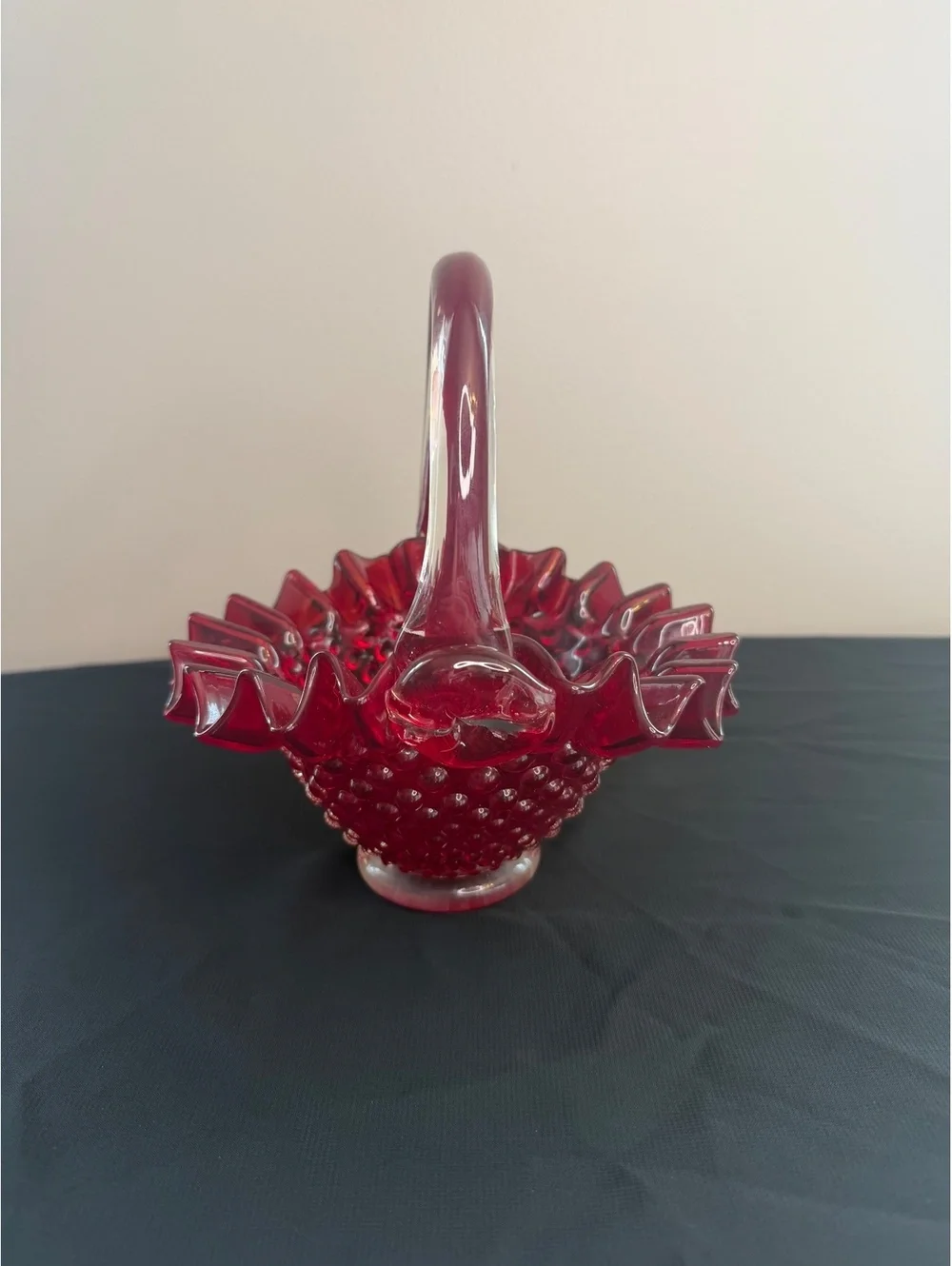 Hobnail Glass Basket